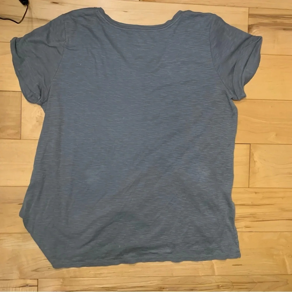 J Jill Womens Olive Green Pima Short Sleeve V Neck Tee Size Large Loungewear - Picture 4 of 6